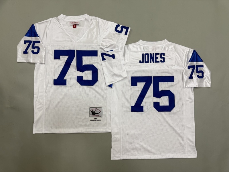 Men 2025 Los Angeles Rams #75 Jones white Throwback Limited NFL Jersey style 001->los angeles rams->NFL Jersey
